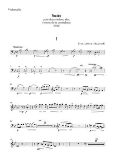 Partition violoncelles,  pour cordes, Janáček, Leoš