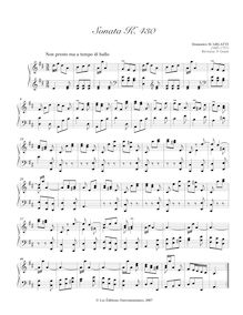 Partition Sonata K.430, 100 clavier sonates, Scarlatti, Domenico