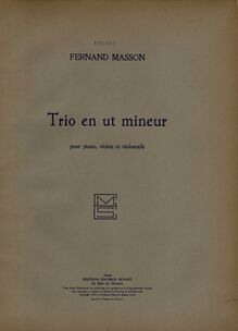 Partition couverture couleur, Piano Trio, C minor, Masson, Fernand