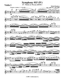 Partition violons I, Symphony No.15  Black Halloween , F minor, Rondeau, Michel