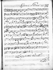 Partition cor 1, clavecin Concerto en D, D, Jommelli, Niccolò
