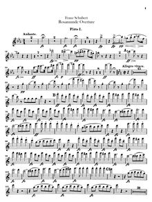 Partition flûte 1, 2, Rosamunde, Fürstin von Zypern, Schubert, Franz