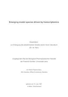 Emerging model spedies driven by transciptomics [Elektronische Ressource] / Alexie Papanicolaou. Gutachter: David G. Heckel ; Stefan Schuster ; Anthony D. Long