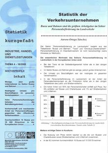 Statistik kurzgefaßt. Industrie, Handel und Dienstleistungen Nr. 16/2000. Statistik der Verkehrsunternehmen