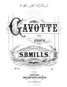 Partition complète, Gavotte, Op.31, D minor, Mills, Sebastian Bach