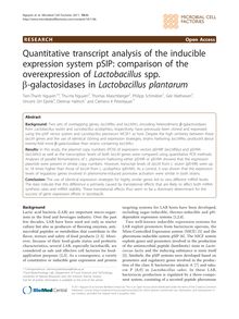 Quantitative transcript analysis of the inducible expression system pSIP: comparison of the overexpression of Lactobacillusspp. β-galactosidases in Lactobacillus plantarum