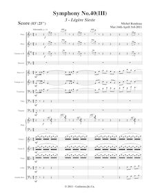 Partition , Légère Sieste, Symphony No.40, Rondeau, Michel
