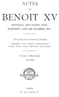 Actes de Benoît XV (tome 1