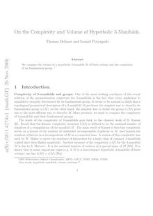 On the Complexity and Volume of Hyperbolic Manifolds