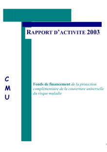 Rapport d activité 2003 du Fonds CMU
