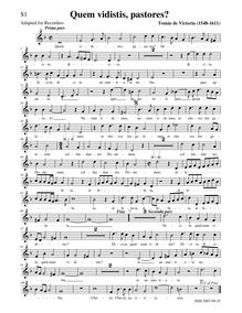 Partition Soprano 1 enregistrement , Quem vidistis, pastores, In die Natalis Domini