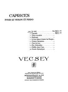 Partition de piano, Caprice No.1 Le Vent pour violon et Piano