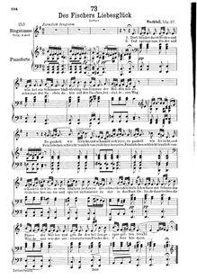 Partition complète, transposition pour low voix, Des Fischers Liebesglück, D.933