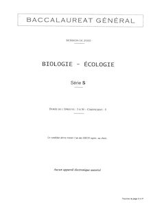 Baccalaureat 2000 biologie ecologie scientifique