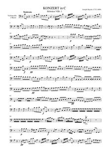 Partition violoncelles / Basses, violoncelle Concerto No.1 en C, Hob VIIb:1