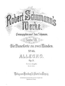 Partition complète, Allegro Op.8, b minor, Schumann, Robert