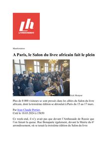 Article Livres Hebdo - A Paris, le Salon du livre africain fait le plein