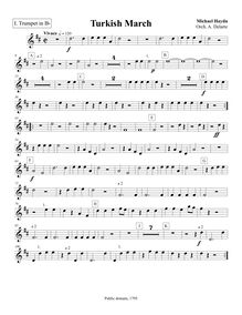 Partition trompette 1 (B♭), Marcia turchesca, Turkish March, C major