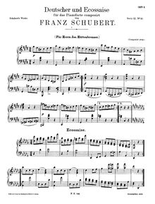 Partition complète, German danse et Ecossaise, D.643, Schubert, Franz par Franz Schubert
