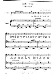 Partition , Wiegenlied (G♭ major), Drei chansons, Meyer-Helmund, Erik