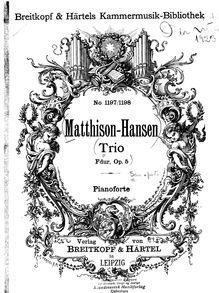 Partition Score (Piano), Piano Trio, Matthison-Hansen, Gottfred