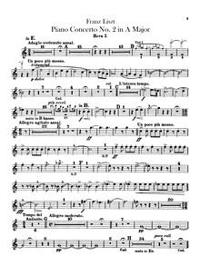 Partition cor 1, 2 (E, E♭), Piano Concerto No.2, A major, Liszt, Franz
