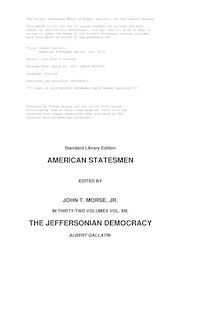 Albert Gallatin - American Statesmen Series, Vol. XIII