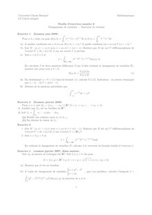 Université Claude Bernard Mathématiques L3 Calcul intégral