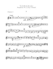 Partition clarinettes 1, 2 (A, B♭), Symphony No.2, Antar (Антар)