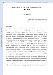 [halshs-00261533, v1] Byzance sur la scène littéraire française ...
