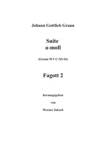 Partition basson 2,  en A minor, A minor, Graun, Johann Gottlieb