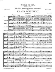 Partition complète, Sehnsucht, D.656, Schubert, Franz