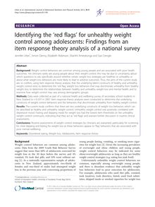 Identifying the ‘red flags’ for unhealthy weight control among adolescents: Findings from an item response theory analysis of a national survey