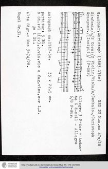 Partition complète et parties, Sinfonia en F major, GWV 563