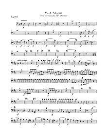 Partition basson 1, 2, Don Giovanni, Il dissoluto punito ossia il Don Giovanni