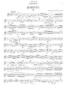 Partition violon 2, corde quatuor No.1, Op.28, F major, Żeleński, Władysław
