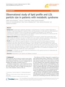 Observational study of lipid profile and LDL particle size in patients with metabolic syndrome