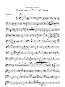 Partition clarinette 1, 2 (C), Piano Concerto No.1, E minor, Chopin, Frédéric