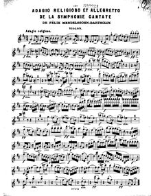 Partition de violon, Symphony No.2 en B♭ major (“Hymn of Praise”)