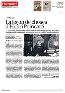 La leçon de choses d Henri Poincaré