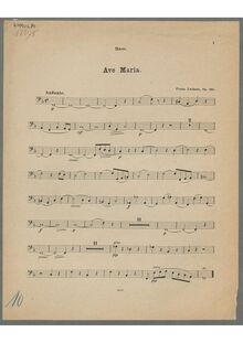 Partition Double Basses, Ave Maria, Op.162, F major, Lachner, Franz Paul
