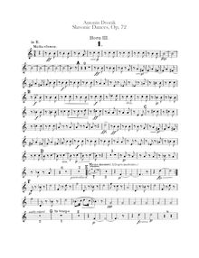 Partition cor 3, 4 (en E, C, B♭, E♭, F), Slavonic Dances, Slovanské tance