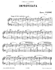 Partition complète, Improvisata, Op.22, Pierné, Gabriel