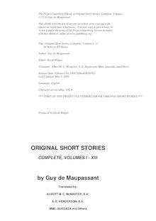 Original Short Stories, Complete, Volumes 1-13 - An Index to All Stories