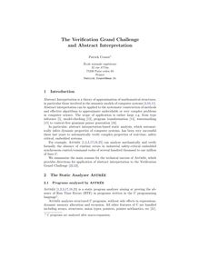 The Verification Grand Challenge and Abstract Interpretation