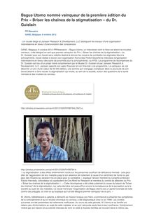 Bagus Utomo nommé vainqueur de la première édition du Prix « Briser les chaînes de la stigmatisation » du Dr. Guislain
