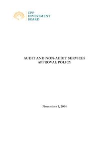 Audit and Non-Audit Services Approval Policy 110104