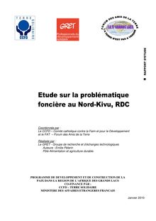 Etude problématique foncière au Nord kivu - RDC - CCFD FAT GRET - janv  2010