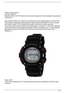 Casio Men8217s G90001V GShock Mudman Digital Sports Watch Watch Review