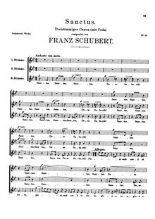 Partition complète, Sanctus, Schubert, Franz